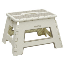 TABURETE MULTIUSO PLEGABLE CREMA