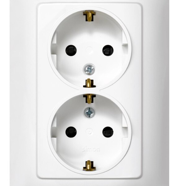 BASE ENCHUFE EMPOTRAR BLANCO DOBLE