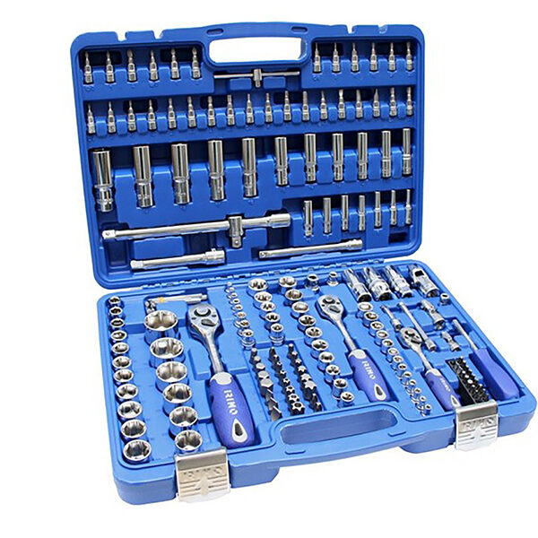 LLAVE VASO JGO 173 PZ+CARRACA 3/8