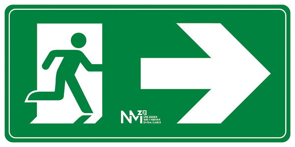 SEÑAL EVACUACIÓN FLECHA DERECHA PVC CLASE B