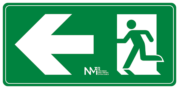SEÑAL EVACUACIÓN FLECHA IZQUIERDA PVC CLASE B